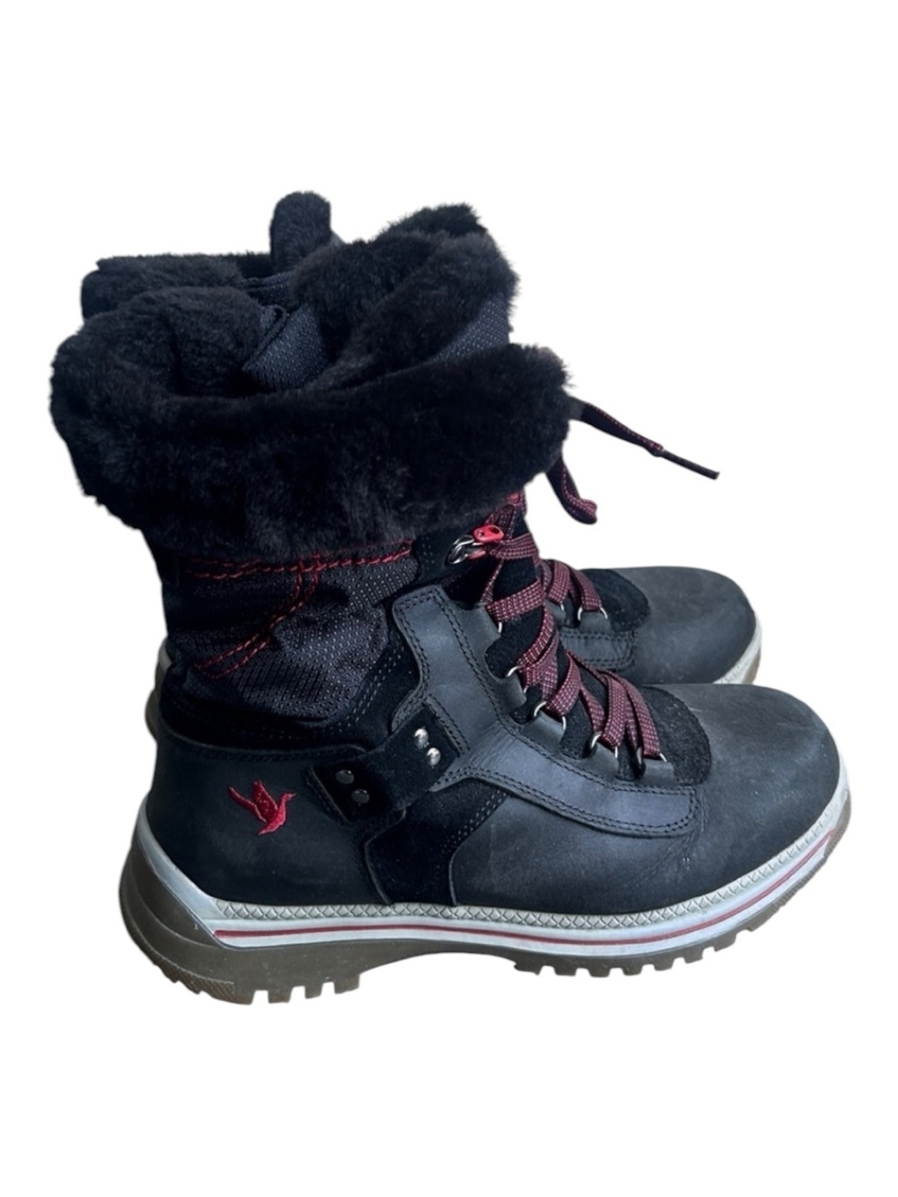Santana Canada Mio Leather Insulated Waterproof Black Winter Boots Sz. 8